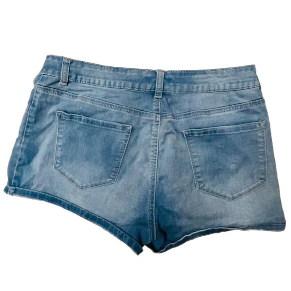 SO Womens Midi Shorts Denim Light Wash Size 15 - Picture 2 of 8